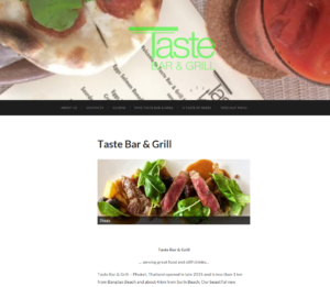 Website for Taste Bar & Grill