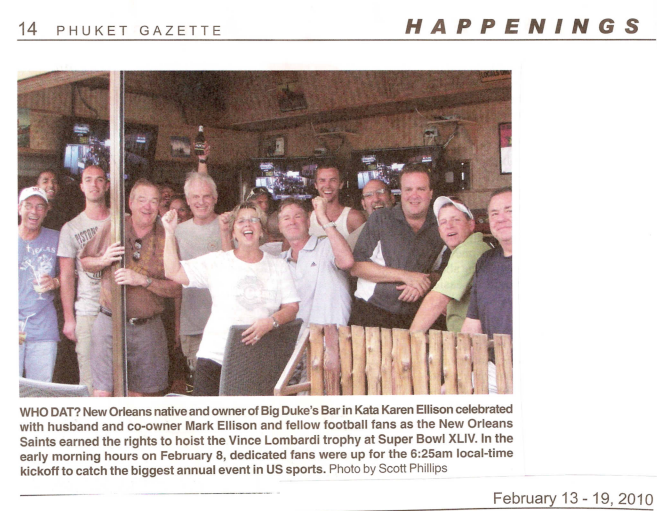 Duke's @ Kata Local media coverage and a full house for our first Super Bowl event in 2010